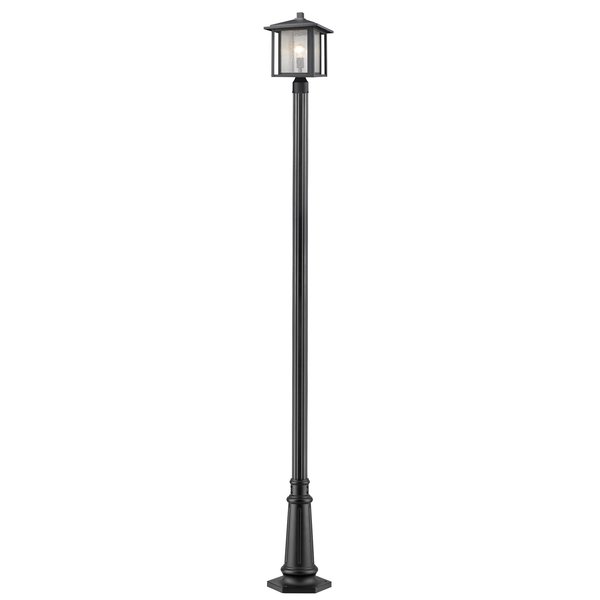 Z-Lite Aspen 1 Light Outdoor, Black And Clear Seedy 554PHB-557P-BK